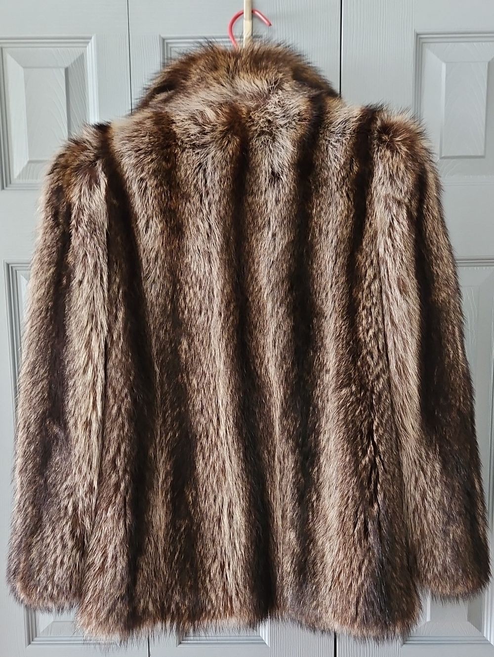 Vintage 1970s Genuine Raccoon Brown & Grey Fur Jacket - Picture 5 of 16